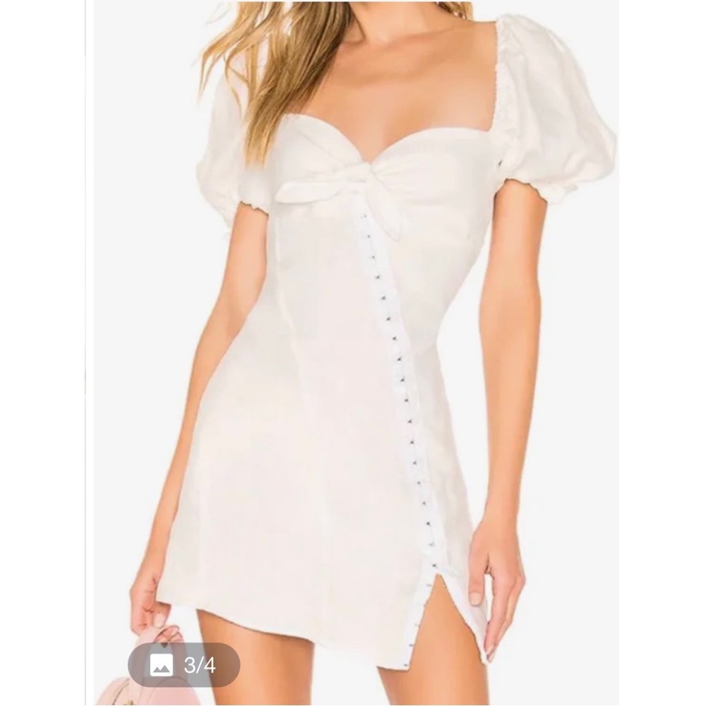 For love & lemons Macaroon Hook Front Mini Dress in White NWT size small